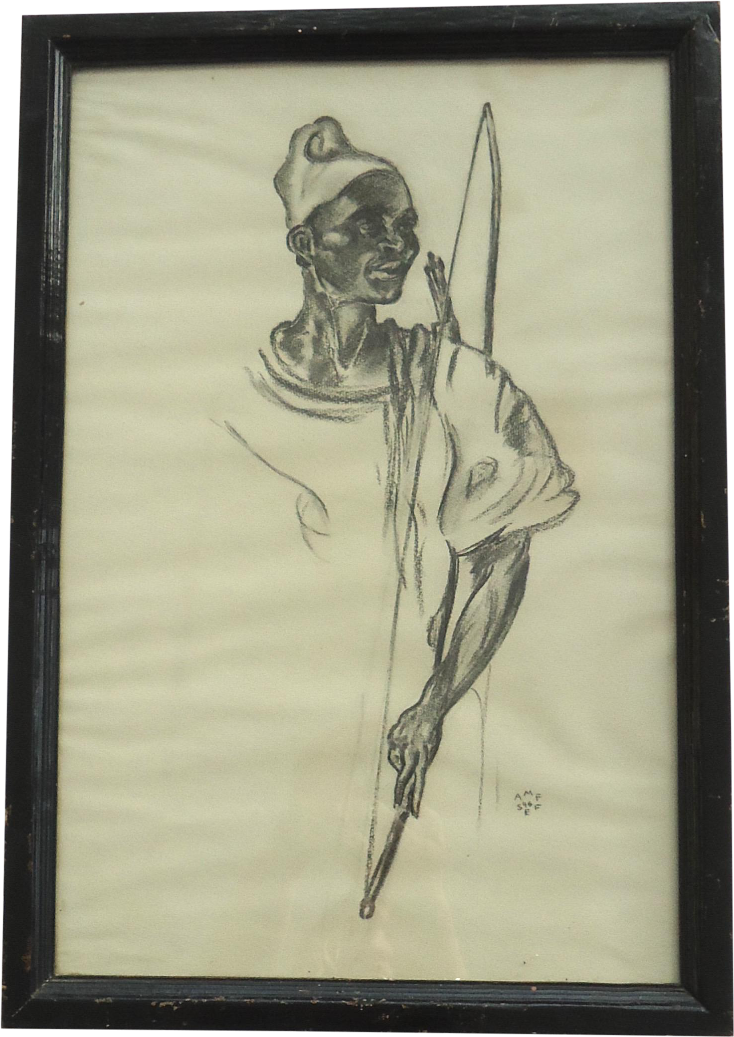 Picture Download Bow Hunter Mid Century - Drawing (1634x2309), Png Download