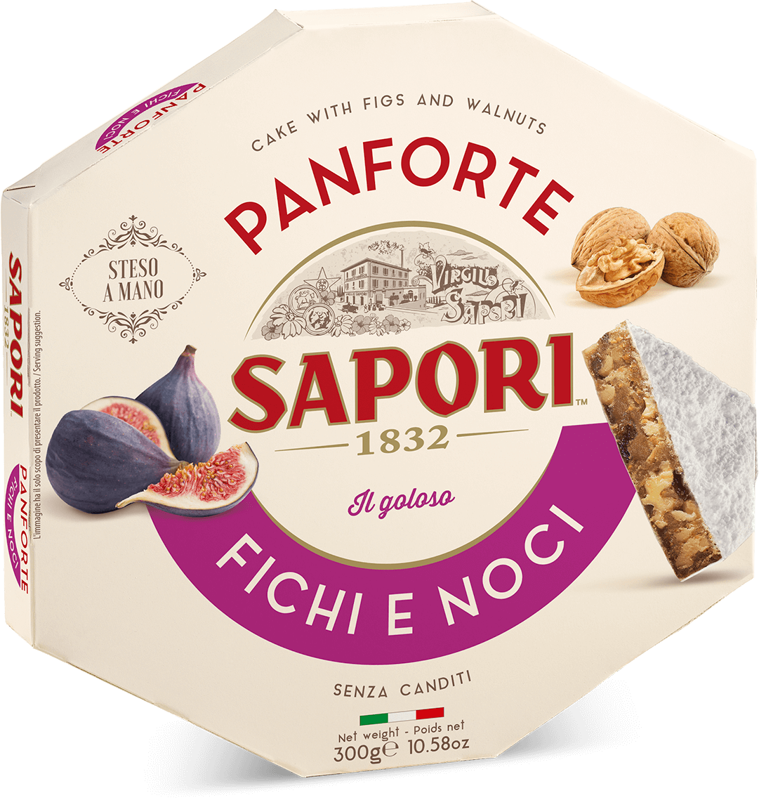 Panforte Figs And Walnuts - Sapori Fig & Walnut Panforte - 300g (1081x1139), Png Download
