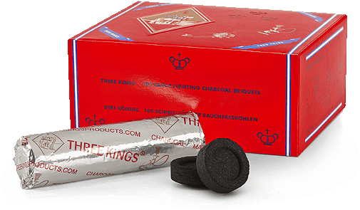 Three Kings Hookah Charcoal - Three Kings Charcoal 40mm, 1x10st. (600x546), Png Download