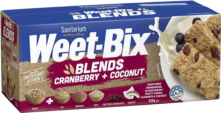 Weet-bix Blends Cranberry & Coconut - Weet Bix Blends (1200x1000), Png Download