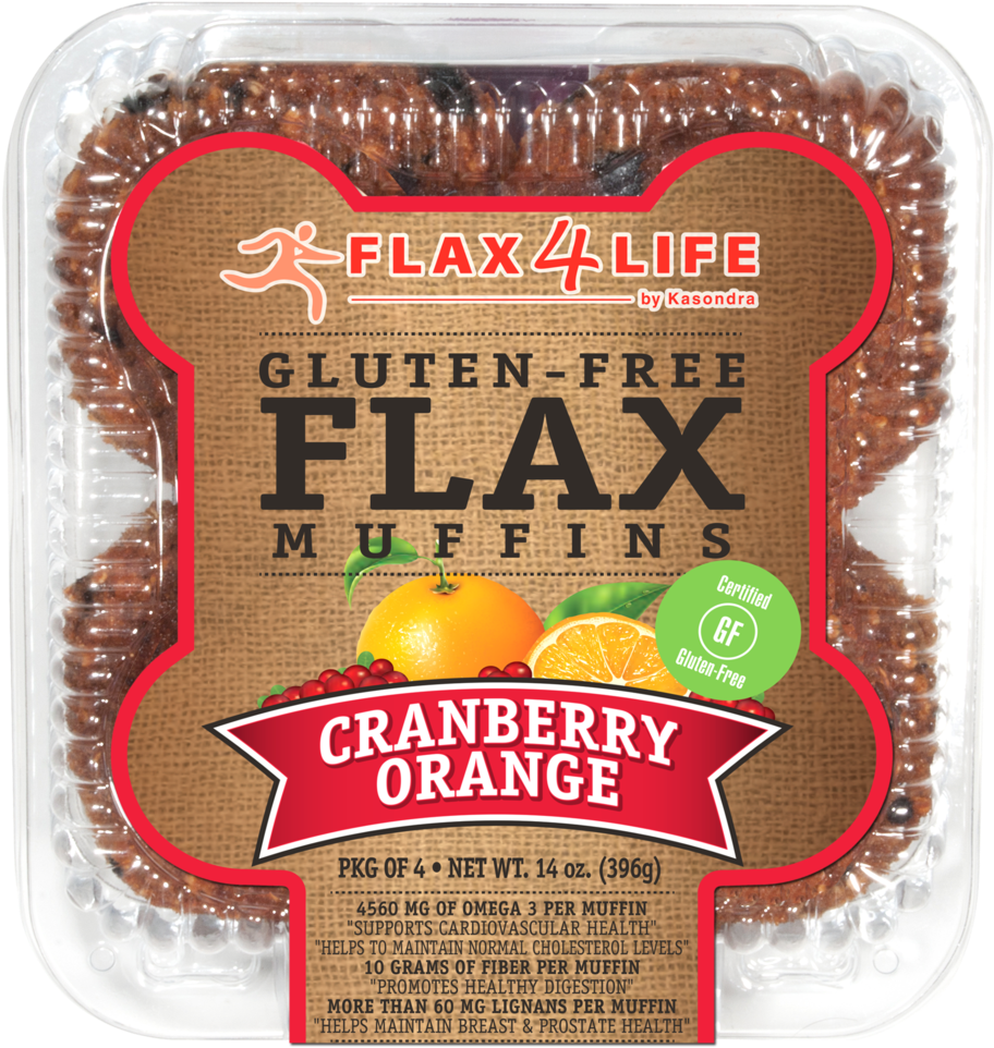 Cranberry Orange Muffin - Flax4life Muffins, Flax, Wild Blueberry By Flax4life (1024x1024), Png Download