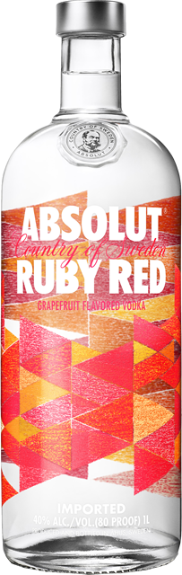 Absolut Ruby Red Vodka (203x640), Png Download
