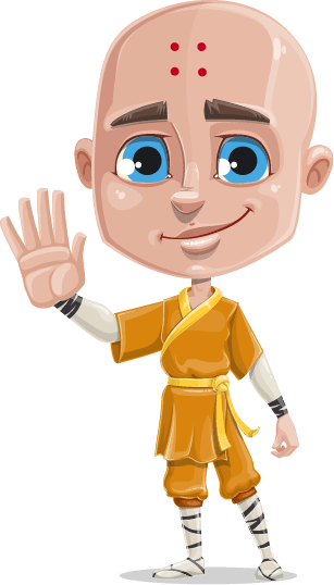 Vector-monk - Vector Character Png (307x538), Png Download