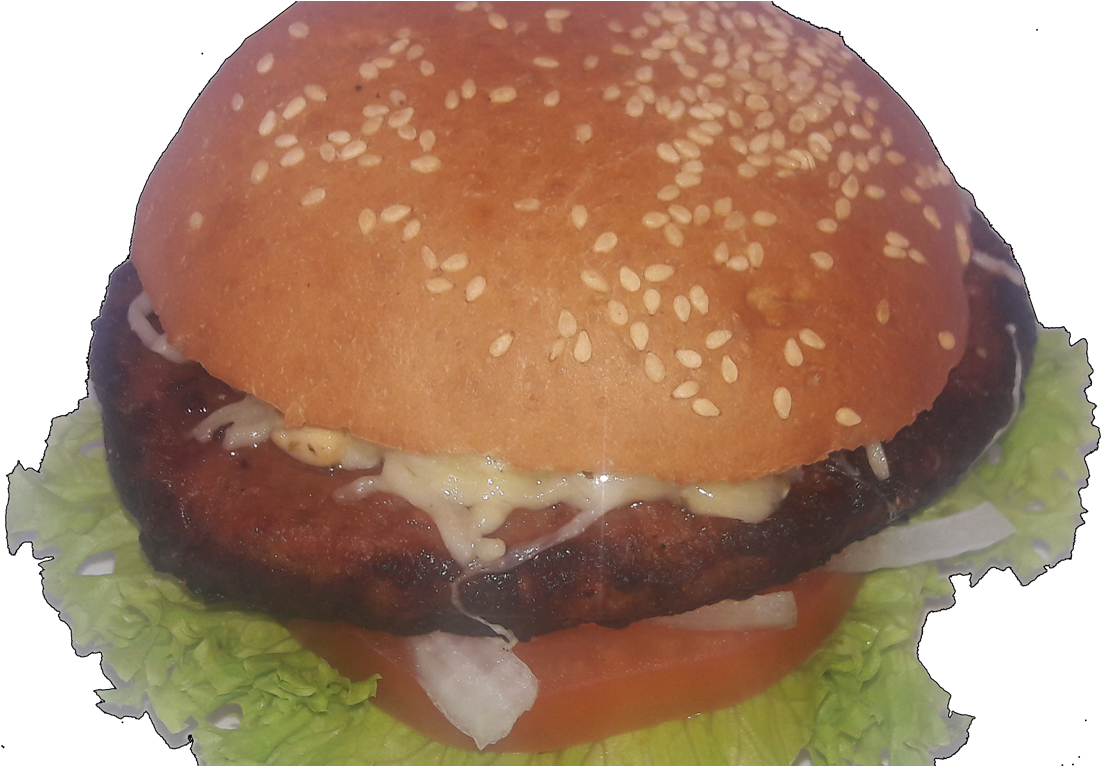 Hamburguesa D`luxe - Hamburger (1218x1125), Png Download