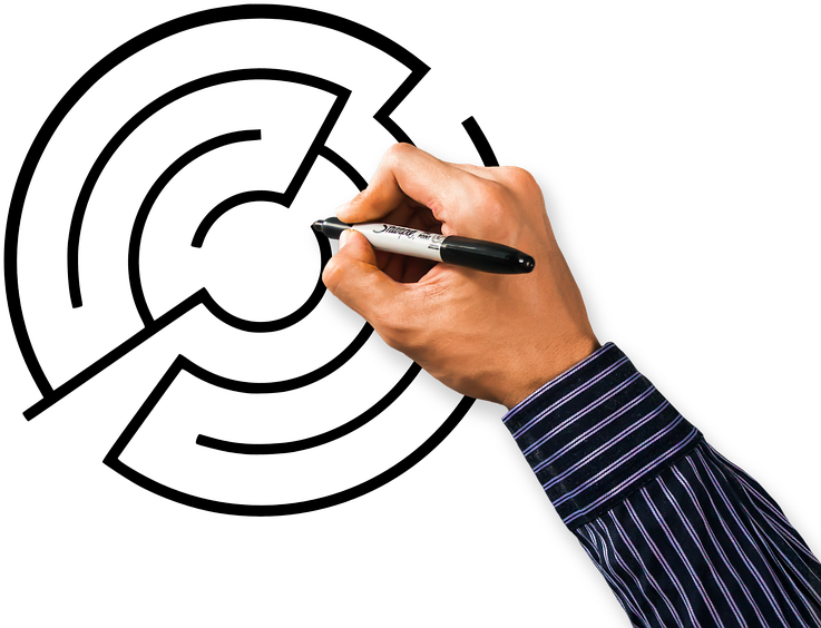 Hand, Draw, Labyrinth, Business, Planning, Plan B - Skull And Bones: Animal Wildlife (960x678), Png Download