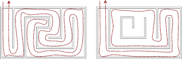 The Maze On The Left Above Is A Simple Maze - Carmine (800x278), Png Download