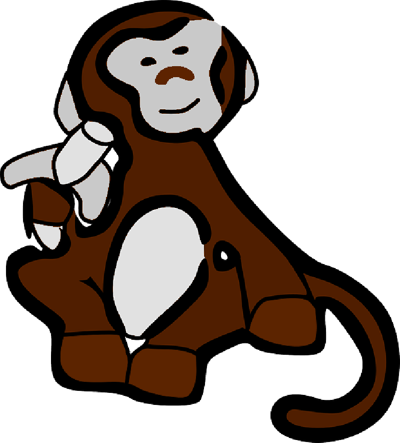 Mb Image/png - Cartoon Monkey Eating Banana (800x884), Png Download