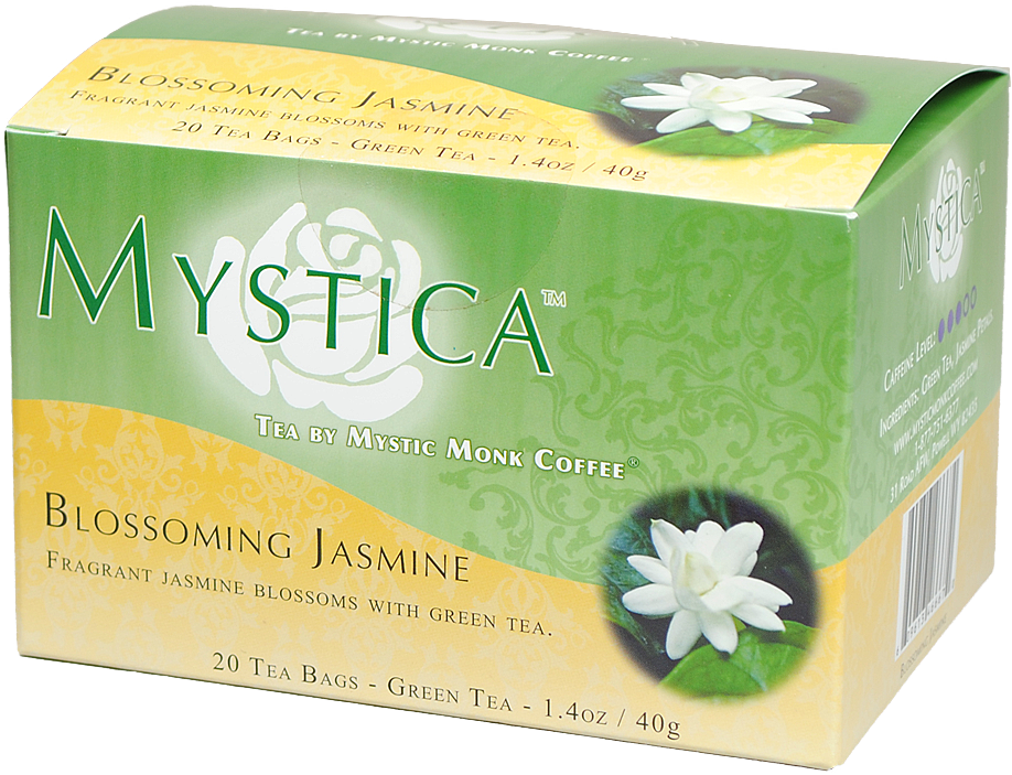 Blossoming Jasmine Green Tea, Tea - Mystic Monk Coffee Blossoming Jasmine Green Tea (1057x1057), Png Download
