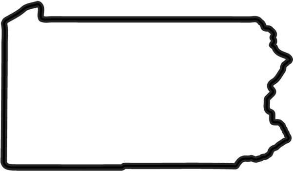 State Rubber Stamps Page 2 Stamptopia - Black And White Pennsylvania Outline (600x600), Png Download