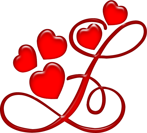 Monogram Letters, Monogram Stencil, Lettering, Decoupage, - Letra L Com Coração (493x447), Png Download