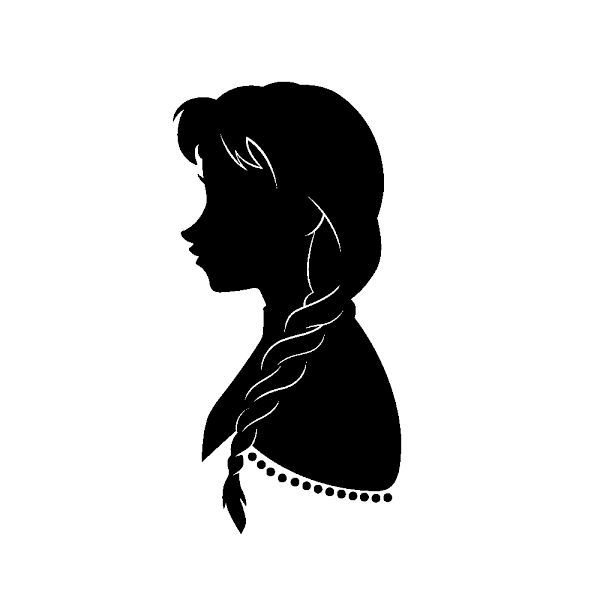 Stickers La Reine Des Neiges Anna Silhouette Art, Silhouette - Silhouette Reine Des Neiges (600x600), Png Download