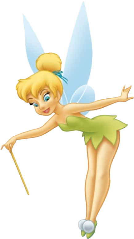 Tinker Bell Clip Art - Tinkerbell With Her Wand (612x792), Png Download