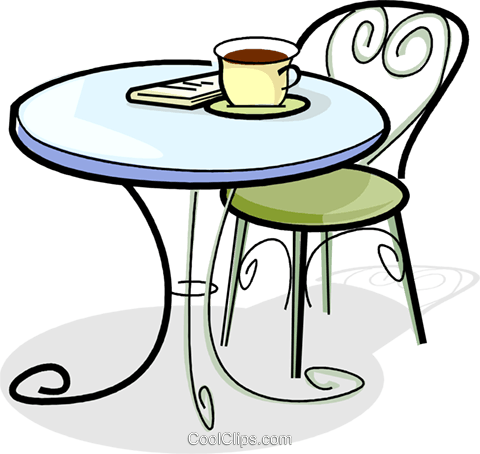 Coffee Cup On A Table Royalty Free Vector Clip Art - Coffee Cup On Table Clipart (480x454), Png Download