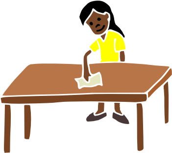 Jpg Black And White Wiping Png Transparent Images Pluspng - Wiping Tables Clipart (380x380), Png Download