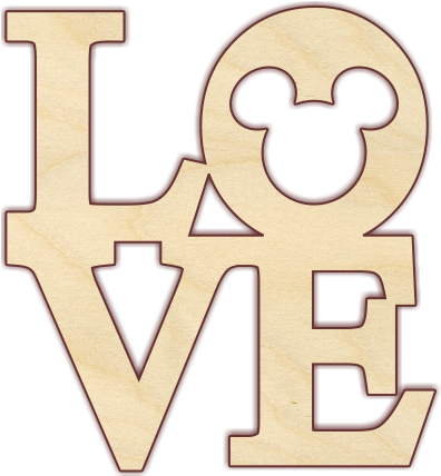 Download Love With Mickey Mouse Ears Cut Out - Mickey Mouse Love Png