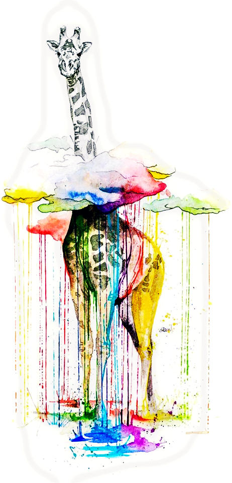 Beautiful Animal Watercolour Paintings (462x959), Png Download