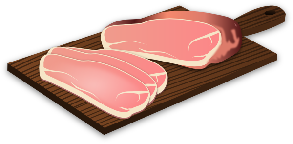 How To Set Use Sliced Ham Cutting Board Svg Vector (600x295), Png Download