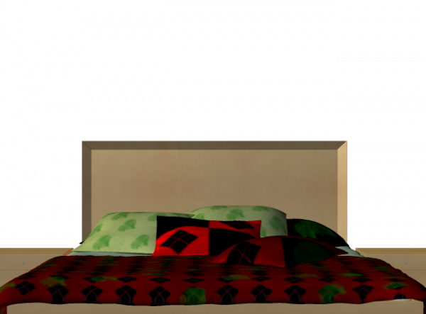 Diamond And Leaf Texture Ofre Double Bed - Bedroom (600x443), Png Download