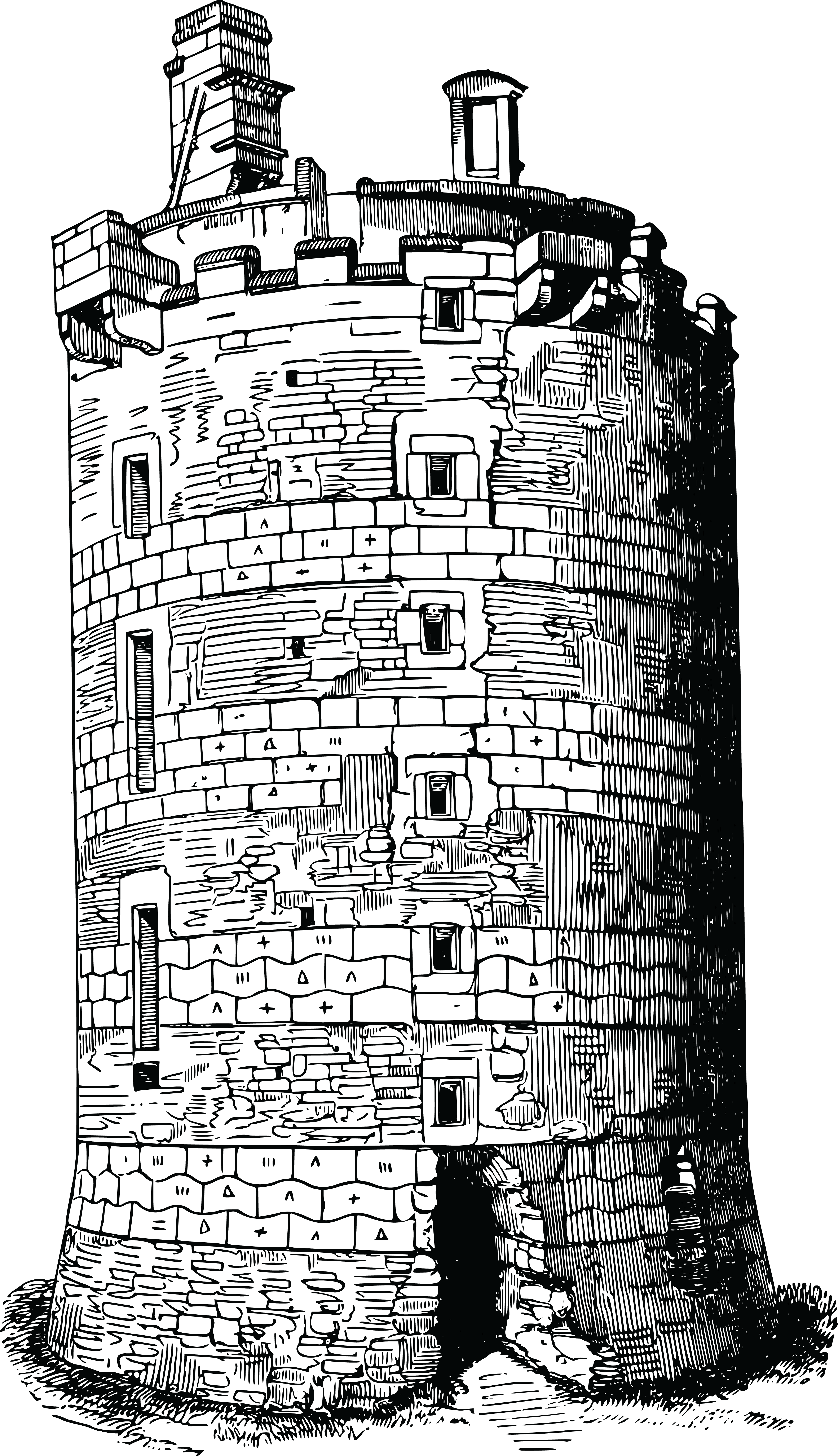Free Clipart Of A Fortress Tower - Castle Tower Png (4000x6951), Png Download