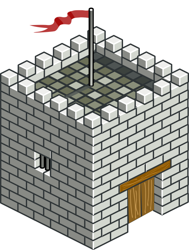 Isometric Drawing Of A Castle (450x593), Png Download