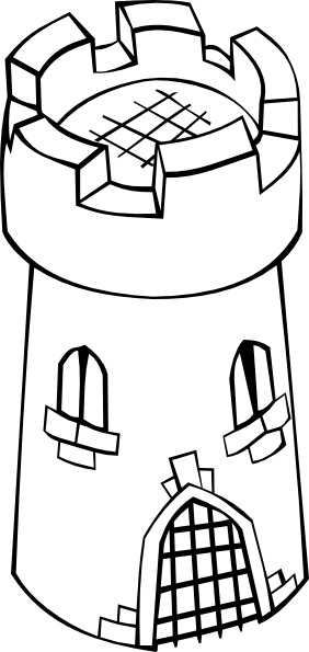 Drawing Bricks Castle - Tower Clip Art (282x595), Png Download