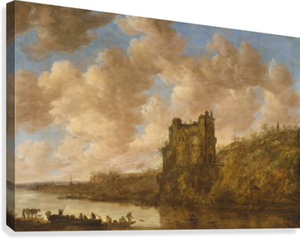 Mighty Castle On A Rock Canvas Print - Van Goyen Paintings (429x342), Png Download