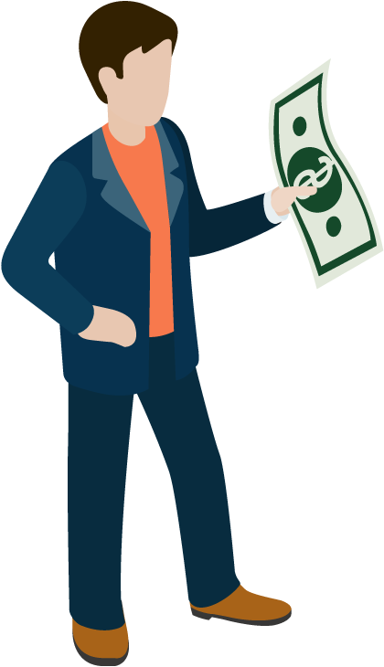 Businessman With Money Designshop - Businessman With Money Png (420x730), Png Download