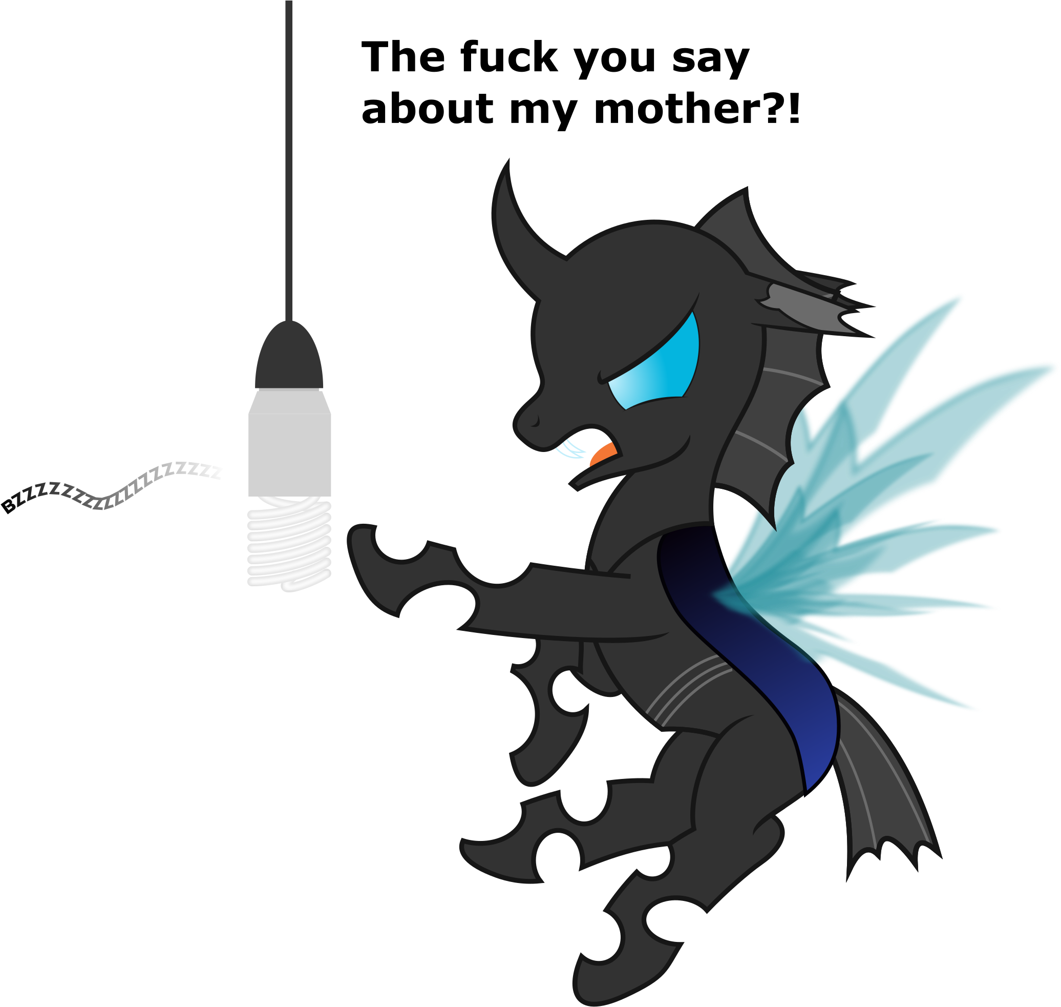 Waveywaves, Buzzing, Cfl, Changeling, Frown, Glare, - Cartoon (3000x2000), Png Download