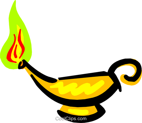 Genie's Lamp Royalty Free Vector Clip Art Illustration - Biblical Oil Lamp Clipart (480x417), Png Download