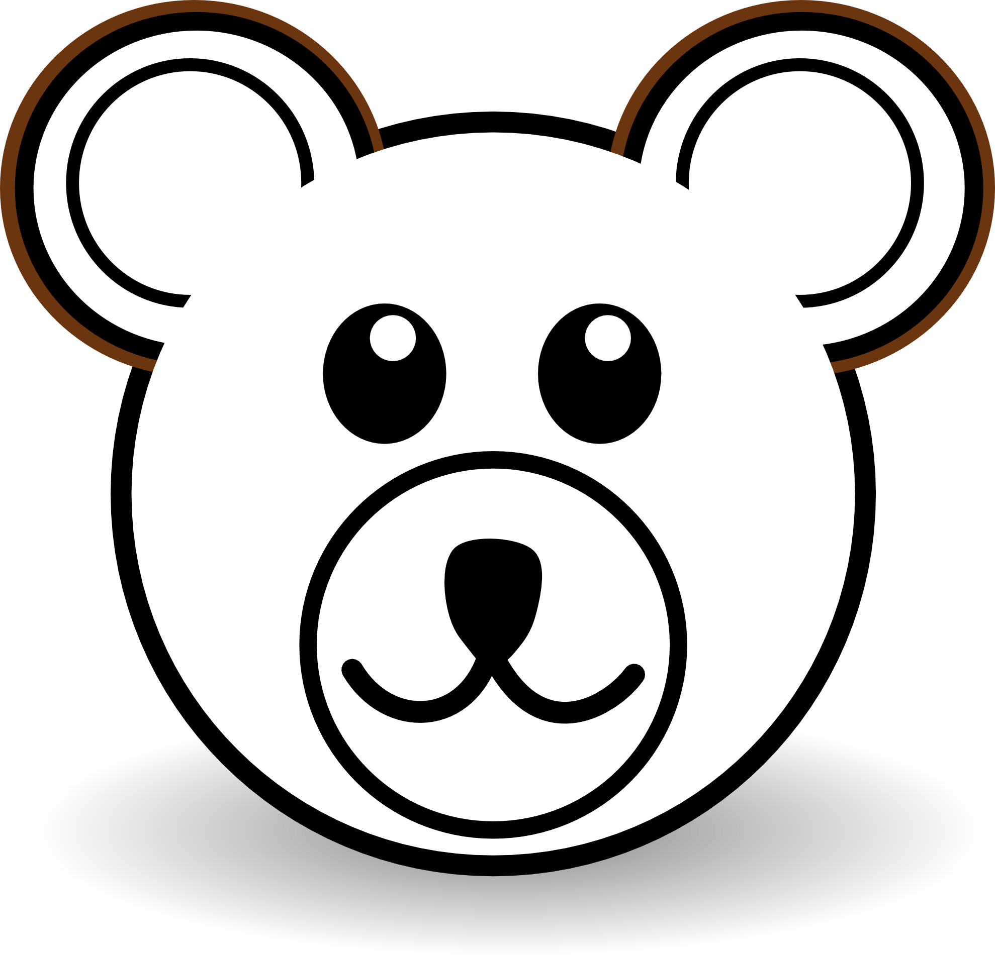 Head Clipart Baby Bear - Bear Face Drawing Easy (1979x1903), Png Download