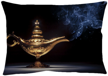 Magic Aladdin's Genie Lamp On Black With Smoke Pillow - Aladdin Disney Live Action Movie Poster (400x400), Png Download
