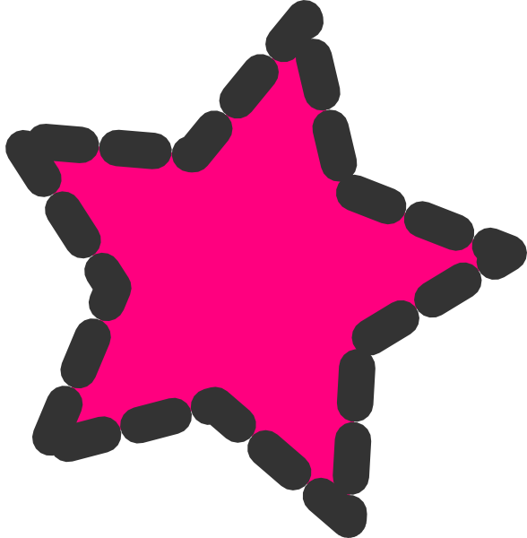 Pink Dotted Star Clip Art At Clker - Cute Star Clipart (588x600), Png Download