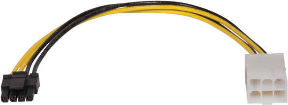 Power Cable Png Transparent Picture - 4 Pin To 6 Pin Adapter (600x500), Png Download