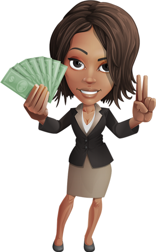 Person Holding Money Png - Holding Money Cartoon Png (311x501), Png Download