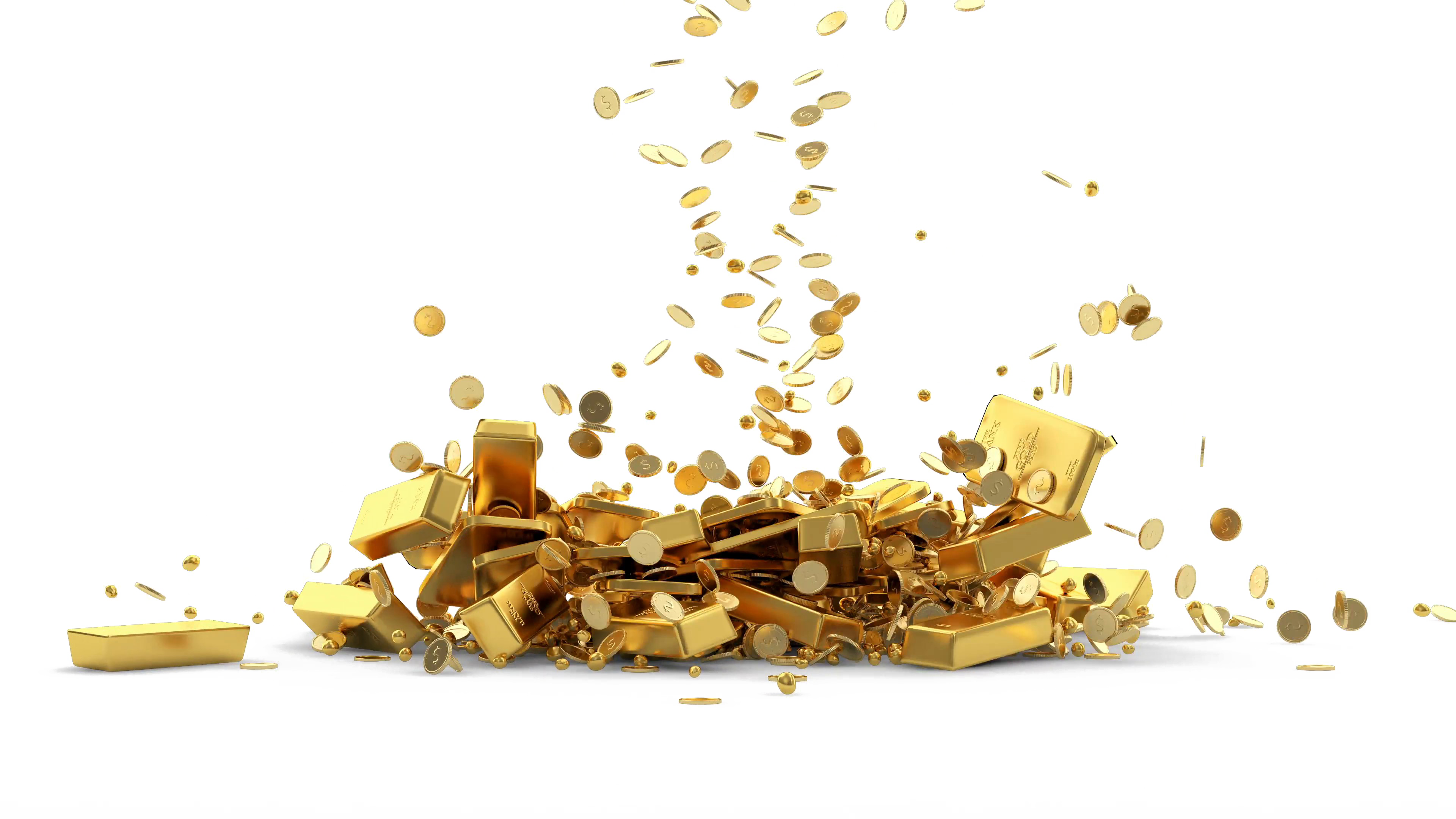 Falling Coins Transparent Background - Coin Background Png (3840x2160), Png Download
