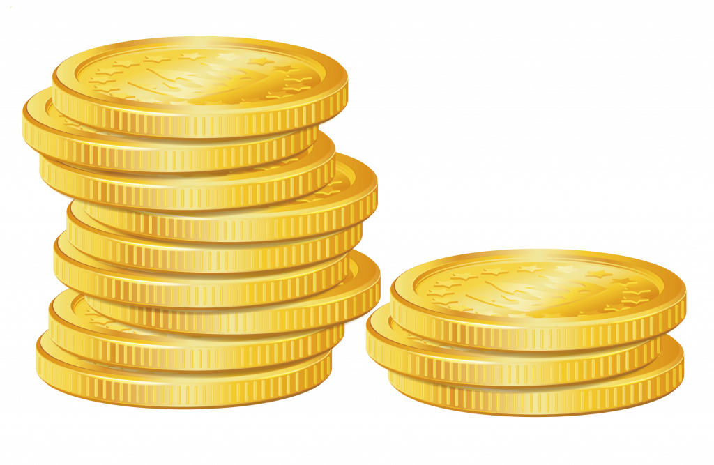 Coins Vector Gold - Gold Coins Clipart Png (1024x667), Png Download