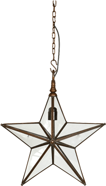 Star Pendant Light Small Star Pendant With Copper Fini - Pendant (700x411), Png Download