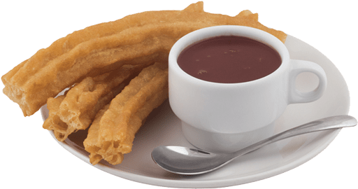 Churros Con Chocolate Png (531x398), Png Download