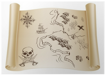 Skull Treasure Map (400x400), Png Download