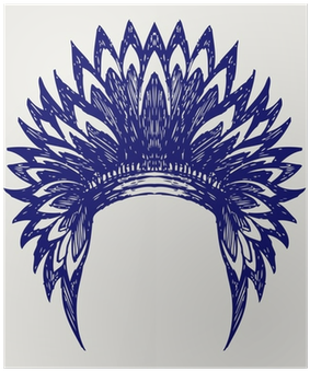 Native American Indian Headdress - Native American Headdress Silhouette (400x400), Png Download