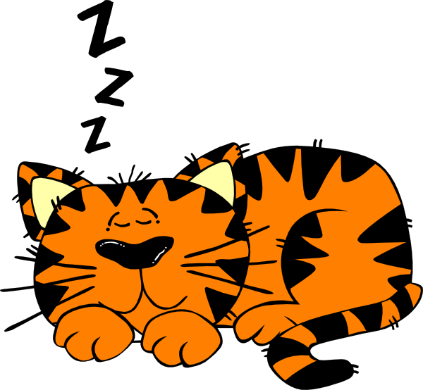 Cartoon Cat Clipart At Getdrawings - Sleeping Cat Cartoon (600x554), Png Download