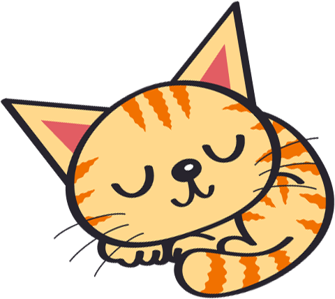 Catsleeping - Sleeping Cat Cartoon Png (480x428), Png Download