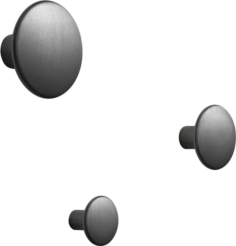 The Dots Metal Master The Dots Metal 1535615597 - Muuto - Wall Hook The Dots Metal Single Medium, Black (2000x2000), Png Download