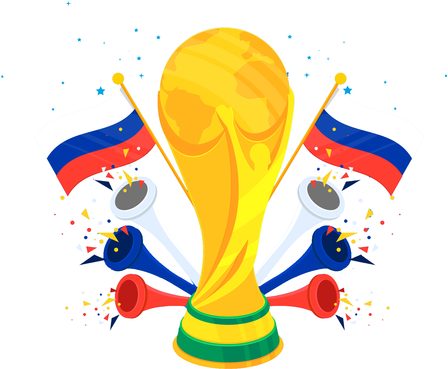 World Football Cup Background With Trophy Free Vector - Fifa World Cup 2018 Poster (2000x2000), Png Download