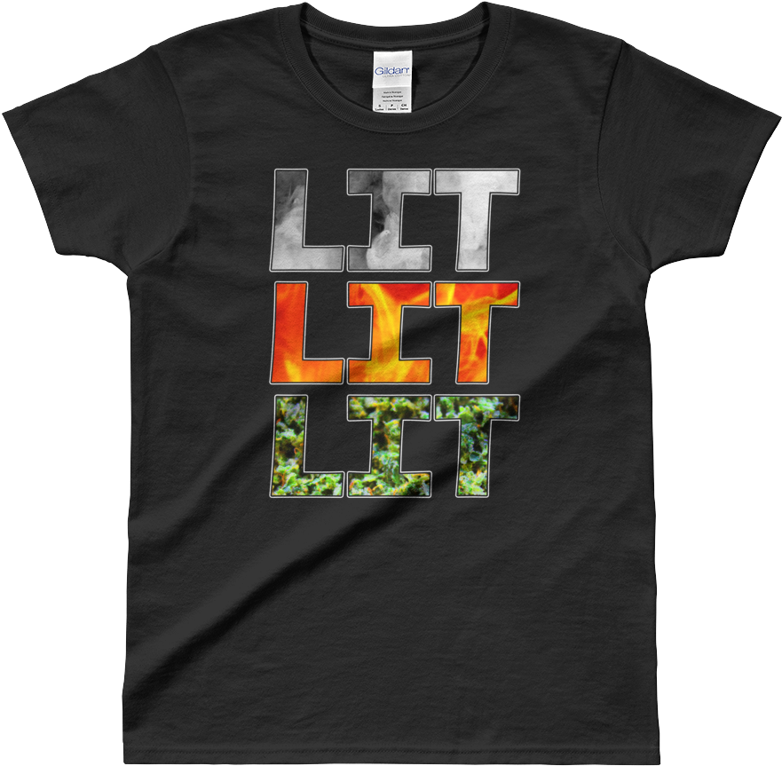 Ladies' Trip Lit 420 Black T-shirt It's Lit Green, - Hot Ones T Shirt (1000x1000), Png Download