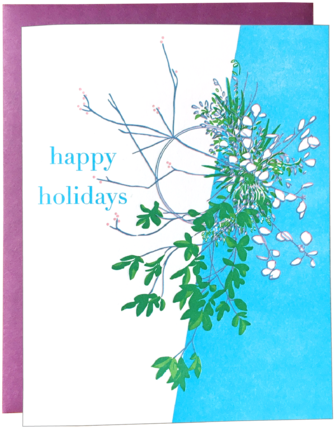 Modern Wreath Holiday Card - Greeting Card (480x480), Png Download
