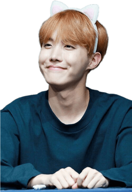 Bts J Hope Wearing Cat Ears Transparent Png - Hoseok Bts (500x750), Png Download