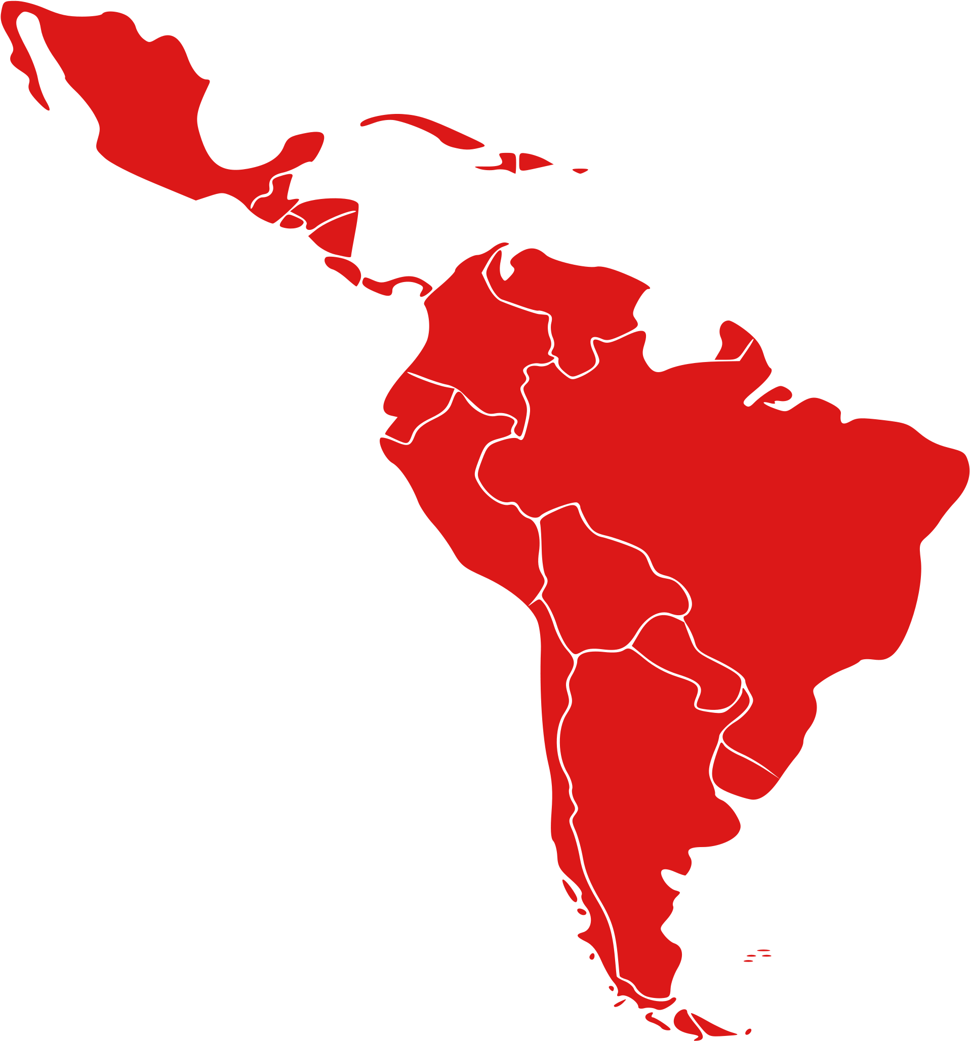 Южная Америка на белом фоне. Очертания Латинской Америки. Южная Америка на прозрачном фоне. Очертания Южной Америки. Amerika latin