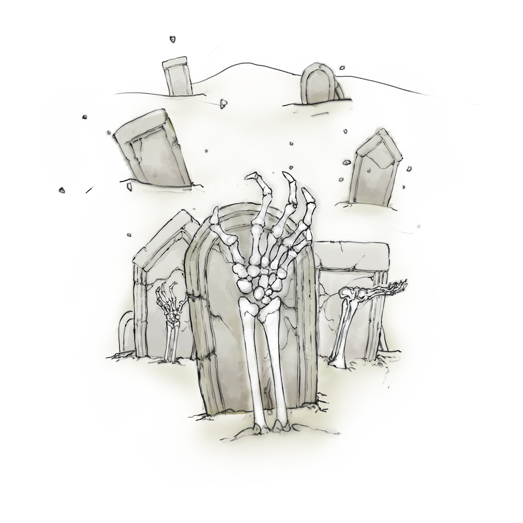 Graveyard Concept Art - Drawing (1024x1024), Png Download