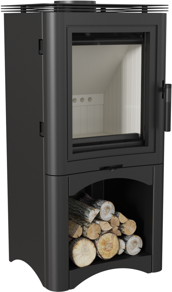 Kratki Koza K5 7kw Wood Burning Stove With Log Store - Kratki Koza/k5/s/w 7kw Krbová Kamna Teplovzdušná (960x960), Png Download